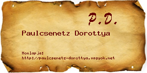 Paulcsenetz Dorottya névjegykártya